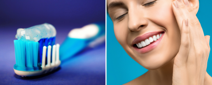 Toothbrush and teeth- Dental Hygiene Month
